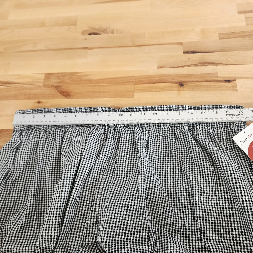 CHEF WORKS Chef Pants Mens Size 4XL Black/White Gingham Check NWT
